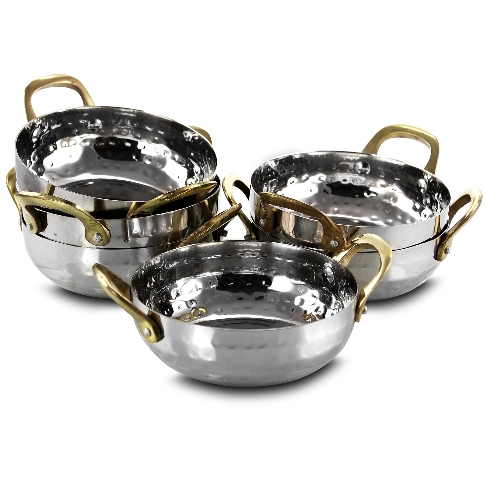 Gibson Home Lannister 6 Piece 5 Inch Stainless Steel Mini Serving Bowl